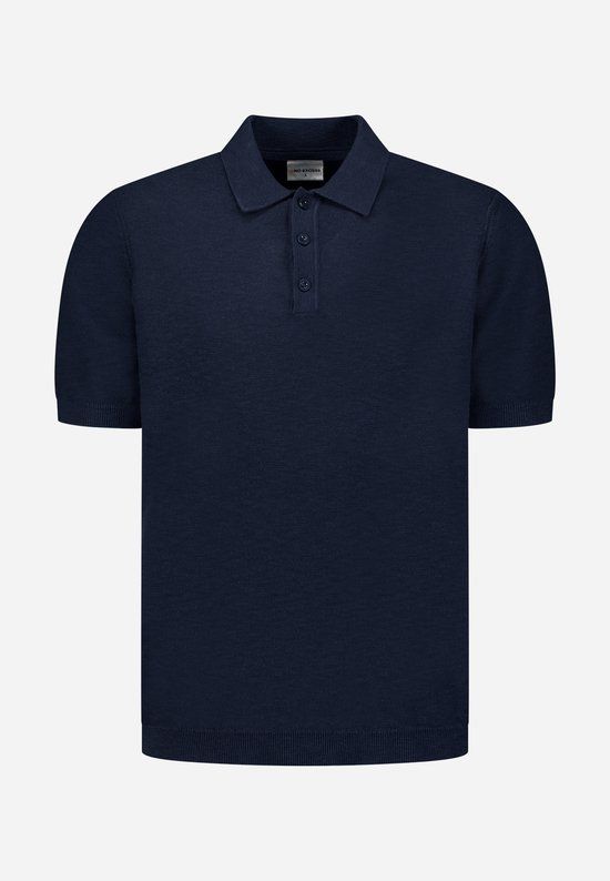 No Excess Gebreide slub polo met knopen