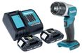 Makita DML 808 SY snoerloze handlamp 14,4 / 18 V 190 lm LED + 2x oplaadbare accu 1,5 Ah + lader
