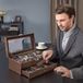 Boîte à montres - Avec tiroir - Boîte de rangement pour montres - Vitrine à montres avec tiroir - Bois marron