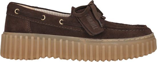 Clarks Torhill Boat Vrouwen Lage sneakers Donkerbruin-zwart Suède