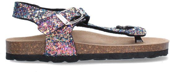 Braqeez 426413-798 Meisjes Platte Sandalen - Multicolor - Leer - Klittenband