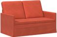 vidaXL Canapé 2 places Velours côtelé Rouge-orange