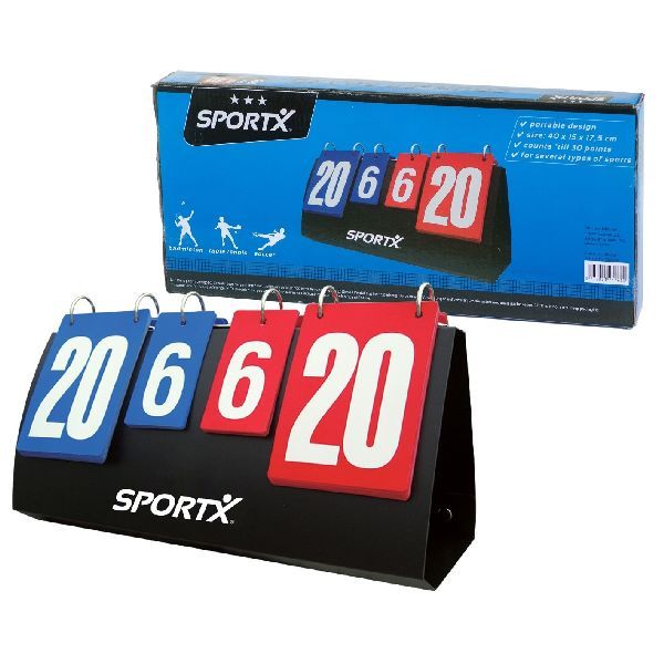 SportX Scorebord - Handmatig - Zwart/Blauw/Rood