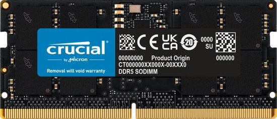 Crucial CT16G56C46S5T geheugenmodule 16 GB 1 x 16 GB DDR5 262-pin SO-DIMM ECC