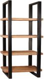 Lizzely Garden & Living Zazo Boekenkast mangohout 200x100cm kast industrieel massief hout mango boekenrek