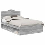 vidaXL Bedframe Grijs Sonoma 120 x 200 cm Massief Grenenhout