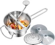 GEFU Flotte Lotte Passeerzeef, Roerzeef, Passe Vite, Inclusief 3 schijven (1/3/8mm), 2L, RVS, Vaatwasmachinebestendig