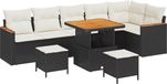 vidaXL - Hoek loungeset - 6 zitplekken - Zwart - Polyrattan