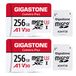 GIGASTONE 256GB Micro SD Card - 2 Pack - Camera Plus - SDXC UHS-I A1 U3 V30