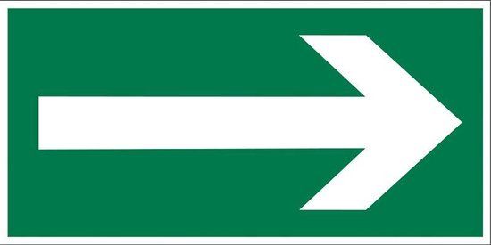 Pickup Vluchtweg - Richtingspijl - conform NEN-EN-ISO 7010 bord 30x15 cm