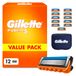 Gillette Lames de Rasoir Homme Fusion 5, Pack de 12