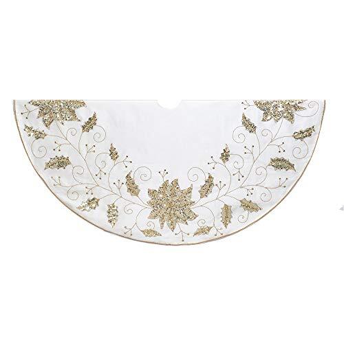 Kurt S. Adler Kurt S. Adler Kurt Adler 54-inch Ivory Holly Tree Skirt Boomrok, wit, goud, 20.07L x 13.77W x 7.87H