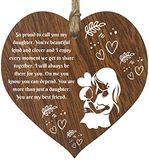 Dochter geschenken, Proud of You opknoping houten hart teken plaquette, verjaardag moeder en dochter geschenken - donker hout hart tekens, speciale liefde handgemaakte geschenken decoraties mama papa