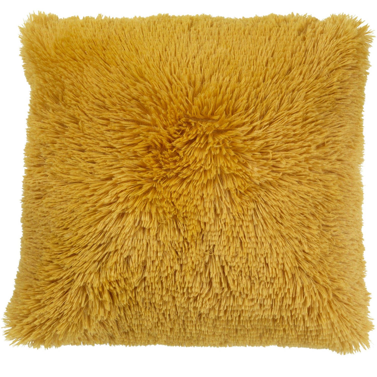 Dutch Decor Fluffy Sierkussen - 45x45 cm - Golden Glow - Geel