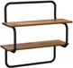 vidaXL - Wandplank - met - 2 - niveaus - Oud - hout - 60 - x - 24,5 - x - 61 - cm - Bewerkt - hout