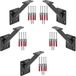 SOTECH VECTOR 5 x leuningbevestiging, staal, zwart, hoekig, 45°, 58x96x75 mm