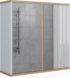 Vicco Didi Badkamerspiegelkast – 60 x 60 cm met twee spiegeldeuren Wit/Kunstnijverheid