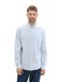 Tom Tailor - Chemise à coupe droite avec poche poitrine - Taille M - rayure blanc bleu clair