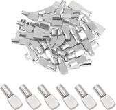 Famanu – Plankdragers set van 100 stuks, 5 x 19 mm, Zilver, met opbergdoos voor meubels en kasten