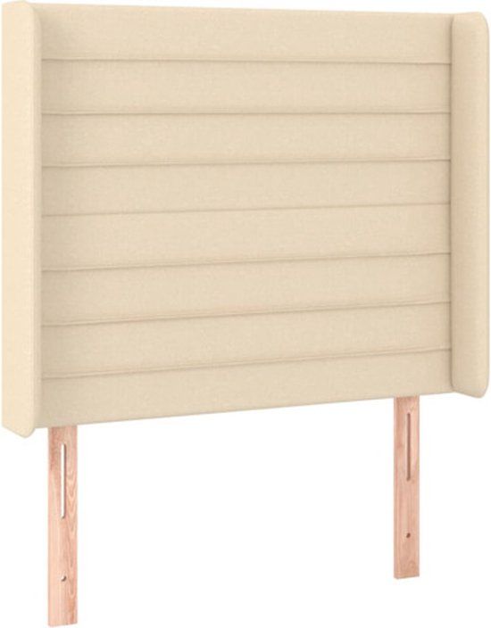 vidaXL Hoofdbord - Stof - Crèmekleurig - 83x16x118/128 cm