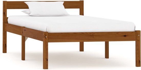 vidaXL Bedframe - massief grenenhout - honingbruin - 100x200 cm