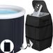 Bâche de piscine spa, bâche de pompe à chaleur, bâche de piscine spa étanche, bâche de pompe de chauffage de piscine spa, bâche de piscine spa pliable réglable avec boucle de corde, adaptée aux pompes à chaleur de source chaude, Noir