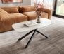 Sarity Table basse Edge forme bateau 100x50 cm céramique Onyx Champagne métal noir