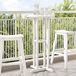 vidaXL Table de bar blanc polyéthylène 55 x 55 x 107 cm