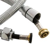 PaulGurkes flexible de douche avec couple pivotant, 120 cm. Flexible de bidet, couleur argent, tuyau métallique, 1,2 mètre