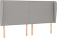 vidaXL Hoofdbord met randen stof lichtgrijs 163x23x118/128 cm