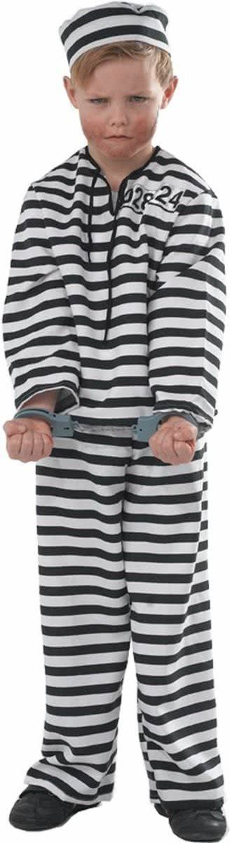 Funny Fashion Panda Funny Fashion Verkleedkostuum Gevangene - Maat 140
