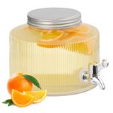 Relaxdays Limonadetap 2,8 L Zilver/Transparant Glas