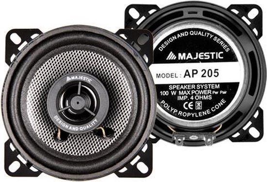 New Majestic AP-205 autospeaker Rond 2-weg 100 W Zwart 2 stuk(s)