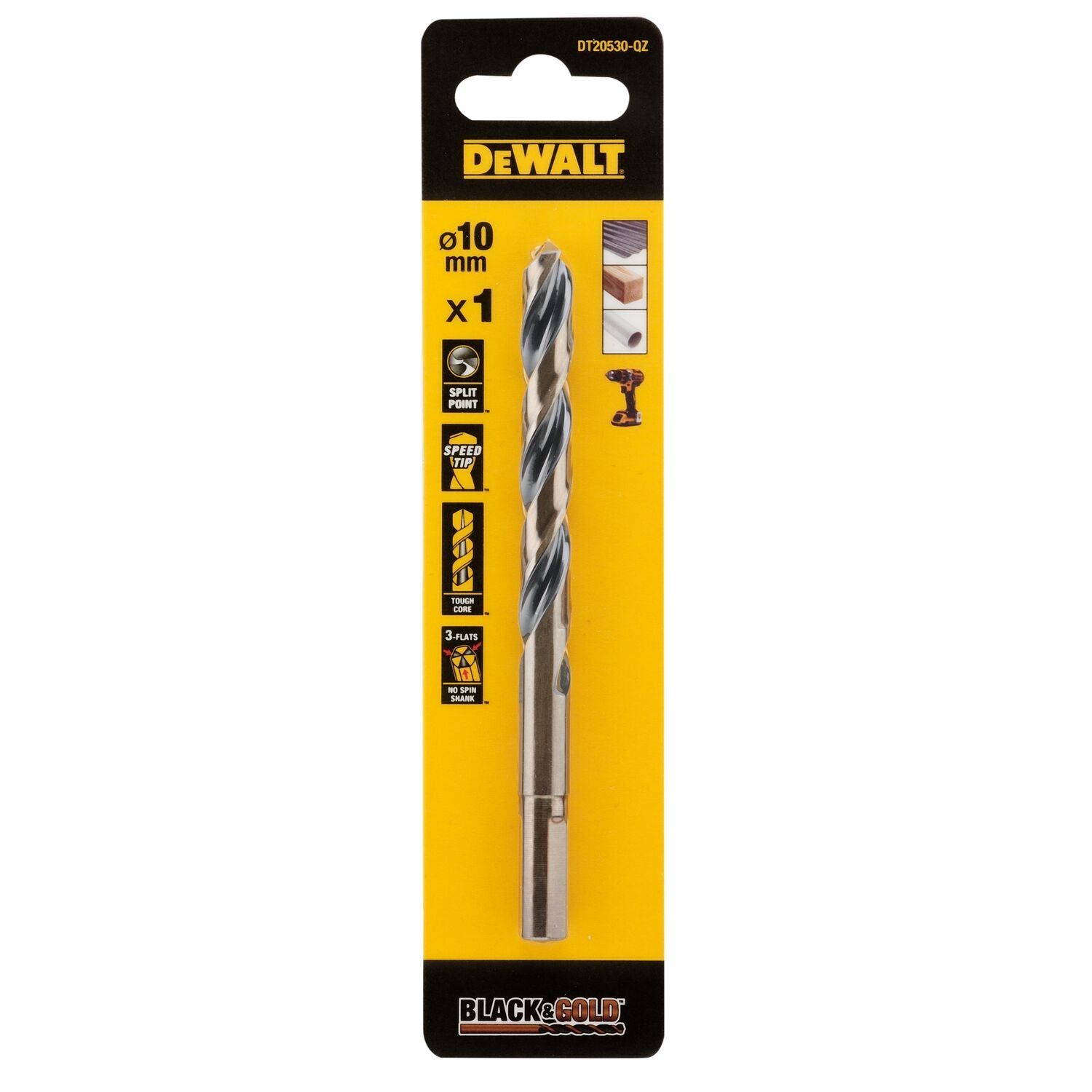 DT20530 EXTREME™ Black&Gold Metal Drill Bit 10mm
