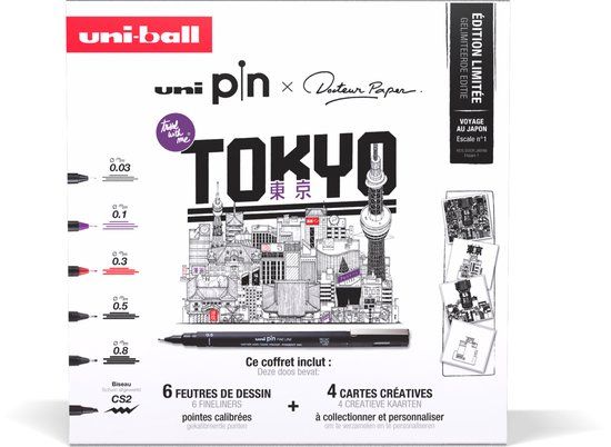 uni-ball Uni Pin Fineliner Koffer Tokyo