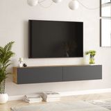 en.casa Tv-meubel Lapinlahti 180x31,5x29,5cm houtkleurig en antraciet