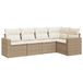vidaXL Loungeset met kussens, polyrattan, beige