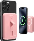 CHEROY ChargePack Mini - PowerBank sans fil - Chargeur rapide USB C 18W - 5000 mAh - Compatible MagSafe - Rose
