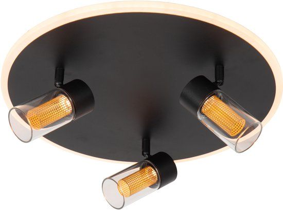 Lucide EVERINA Plafonnière - Ø 40 cm - LED Dimbaar - CCT - 2200K/6500K - Zwart