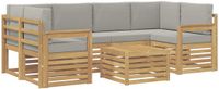 vidaXL - Bank loungeset - 6 zitplekken - Polyester - Wit en lichtgrijs