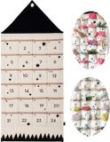Merkloos / Sans marque Kerstkalender - Adventskalender om zelf te vullen - Lege adventskalender - Ophangsysteem voor in huis - Herbruikbaar - Adventskalender voor kinderen - Opbergtas