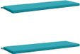 vidaXL Coussin de banc SOEST 2 pièces 100% Polyester Turquoise 150 x 50 x 5 cm
