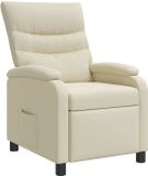 vidaXL Relaxfauteuil Crèmekleurig Kunstleer
