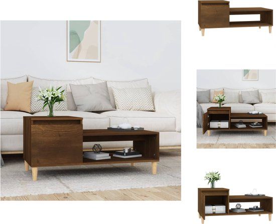 vidaXL Salontafel 100x50x45 cm bewerkt hout bruineiken