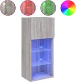 vidaXL Tv-meubel met LED-verlichting 40,5x30x90 cm grijs sonoma eiken