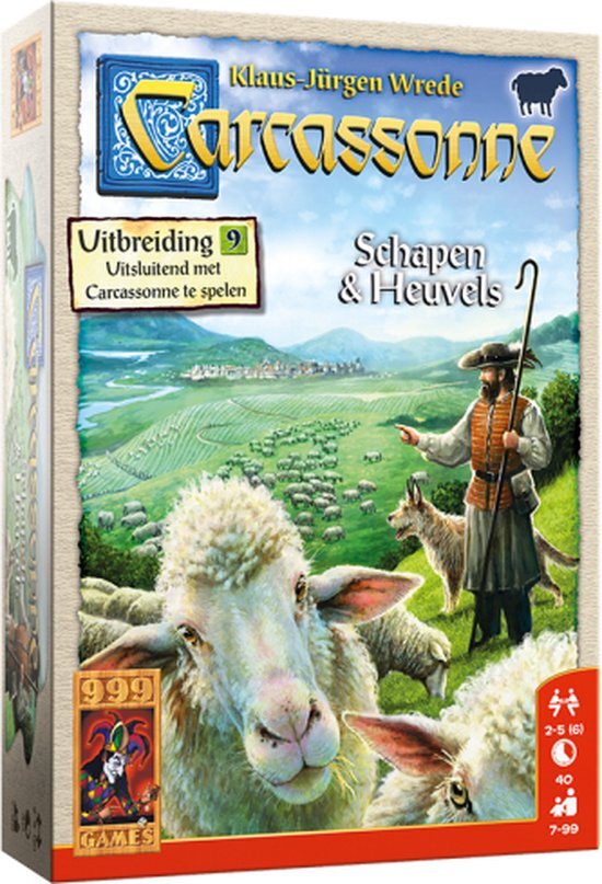 999 Games Carcassonne: Schapen & Heuvels Bordspel - Nieuwe editie