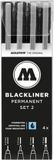Molotow Blackliner 4x marker set 2 - Fineliner set met 4 maten schetspennen