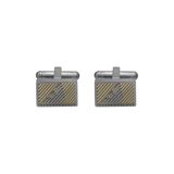 Emporio Armani Heren tweekleurige roestvrijstalen manchetknoop, EGS3241060