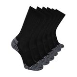 Skechers Men's 6 Pack Crew Socks, Black/White, 10-13