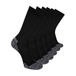 Skechers Men's 6 Pack Crew Socks, Black/White, 10-13